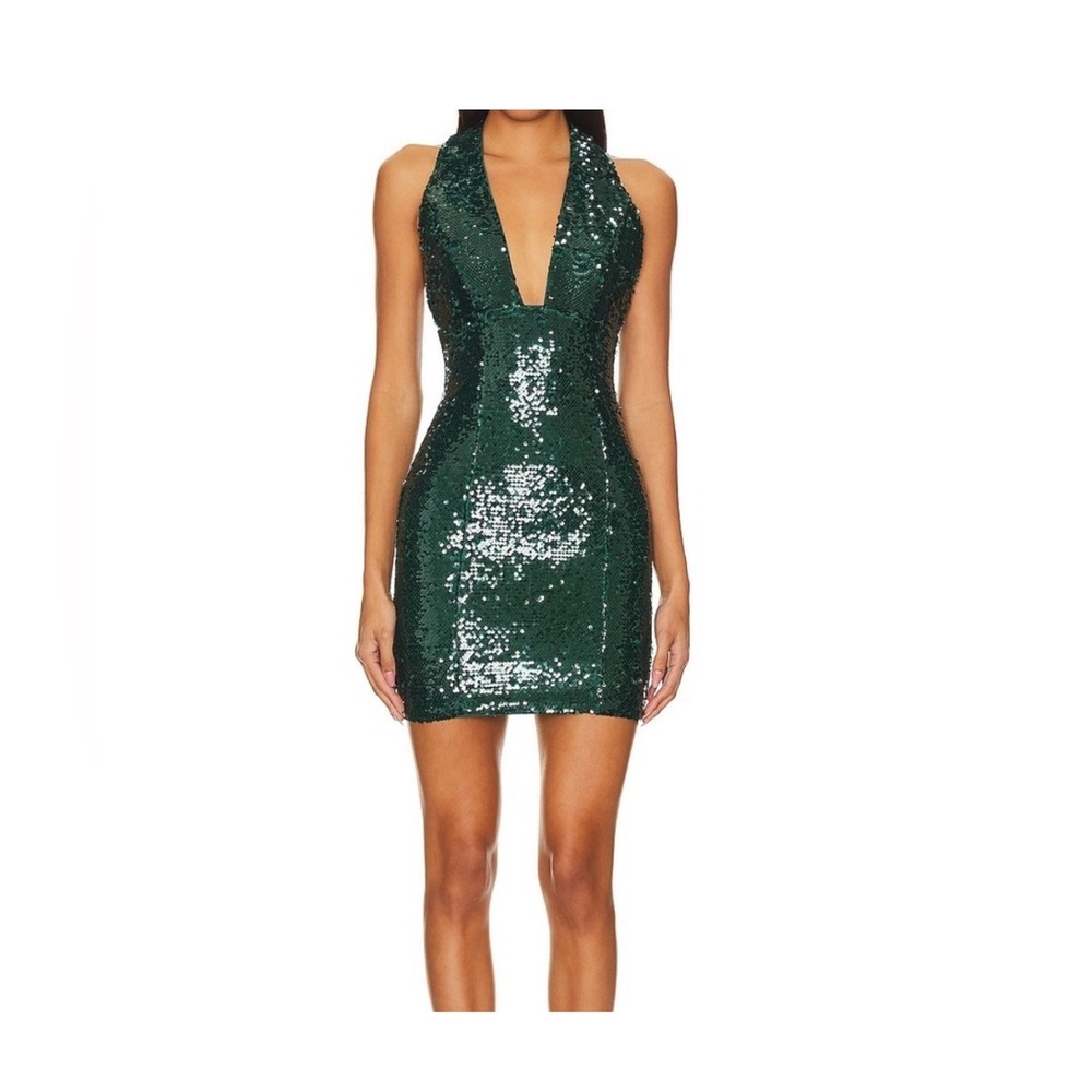 Lovers + Friends Green Sequin Mini Dress